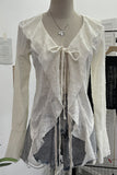 Tie-Front Ruffled Blouse