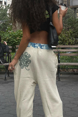 Graphic Print Wide-Leg Casual Pants