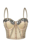 Embellished Mesh Tank Top