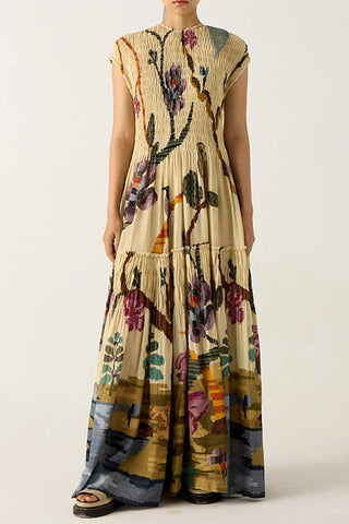 Floral Smocked Casual Dress