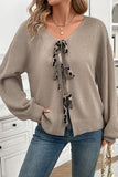 Tie-Front Casual Cardigan