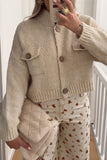Button-Front Knit Cardigan