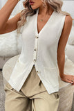 Button-Front Knit Sweater Vest