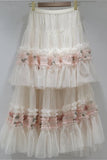 Layered Skirt with Floral Details
