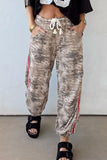 Drawstring Casual Camouflage Pants