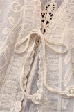 Open-Front Lace Blouse