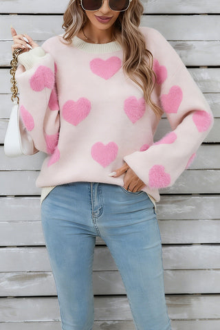 Heart Patterned Cozy Sweater