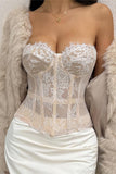 Elegant Bustier Tank with Lace Details