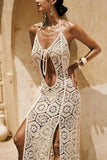 Crochet Halter Vacation Dress