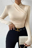 Elegant Draped Long Sleeve Top