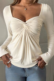 Gathered Front Long Sleeve Top