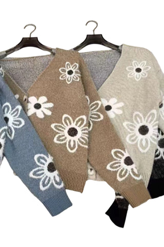 Floral Pattern Button Cardigan