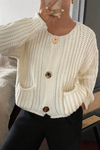 Knit Button Cardigan Sweater