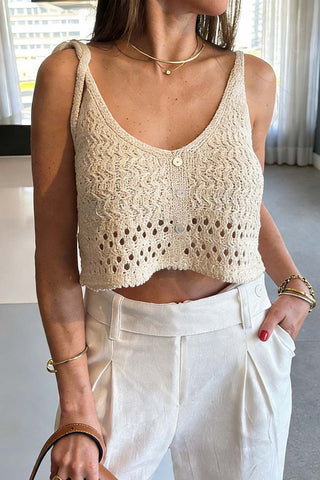 Buttoned Knit Tank Top