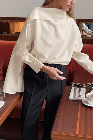 Asymmetrical Neckline Blouse