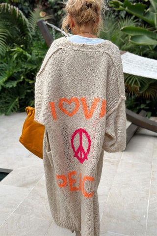 Love & Peace Graphic Cardigan