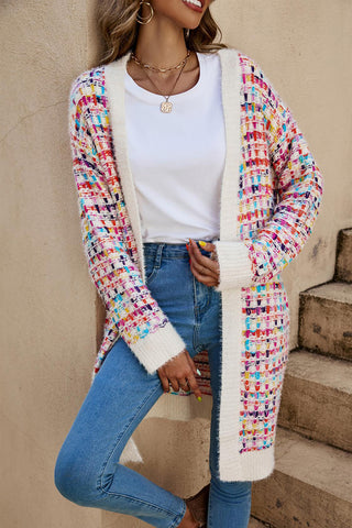 Open-Front Textured Cardigan