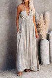 Halter Dress with Pleated Detail
