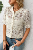 Textured Button-Up Blouse