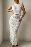 Sleeveless Knit Skirt Set