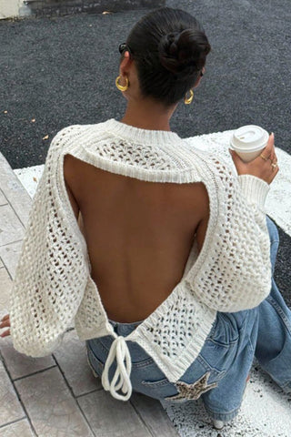 Open-Back Knit Sweater