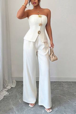Elegant Wide-Leg Pants Set