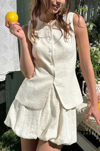 Button-Front Skirt Set