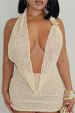 Draped Halter Casual Dress