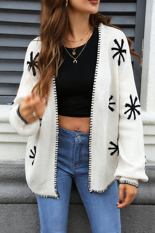 Open-Front Cardigan with Pattern