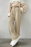 High-Waisted Tailored Casual Pants