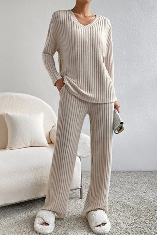 Ribbed Knit Lounge Set