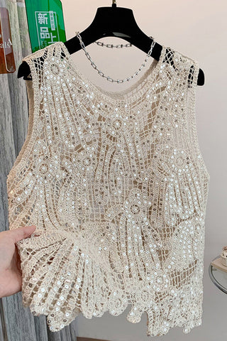 Crochet Embellished Tank Top