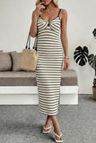 Striped Knit Midi Dress