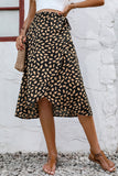 Wrap Skirt with Leaf Print