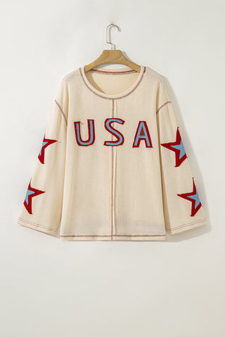 Star Patch Casual Knit Top