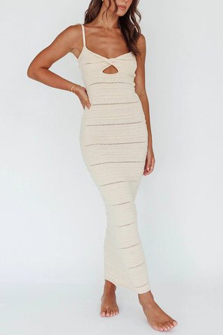 Knit Midi Dress with Cutout Detail