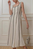 Striped Scoop Neck Slip Dress