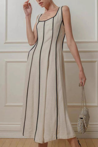 Striped Scoop Neck Slip Dress