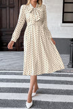 Polka Dot Bow-Tie Midi Dress