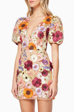 Floral Detail Evening Mini Dress