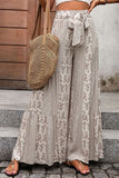 Wide-Leg Casual Pants with Tie Detail