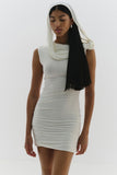 Draped Shoulder Evening Dress