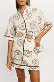 Paisley Print Shirt and Mini Skirt Set