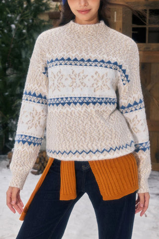 Nordic Pattern Crewneck Sweater