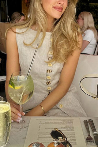Button-Front Tank Top