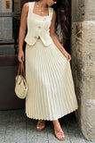 Stylish Button-Front Skirt Set