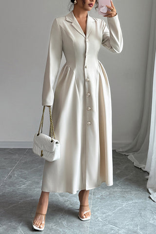 Button-Down Casual Midi Dress