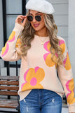 Floral Patterned Knit Sweater