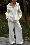 Zip-Up Relaxed Pants Set