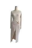 Elegant Long-Sleeve Asymmetrical Dress